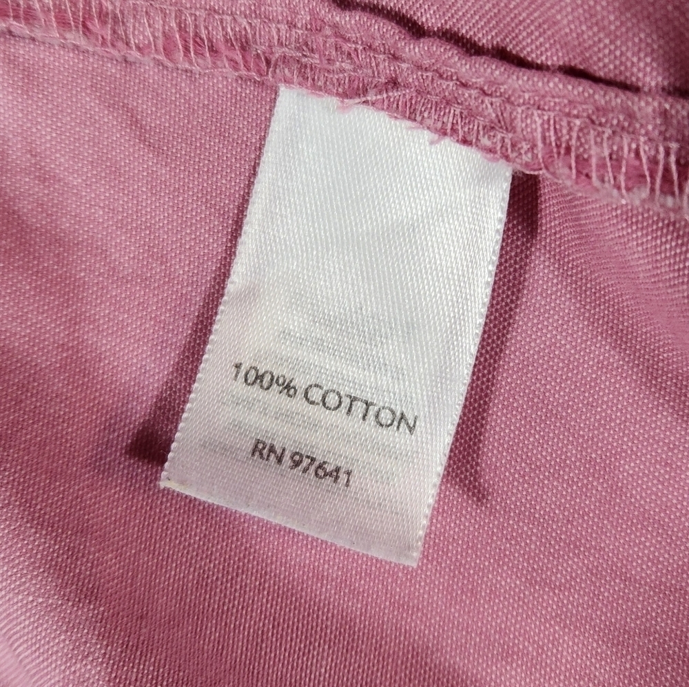 J. JILL Pink Dusty Rose Button Up Long Sleeve Top 100% Cotton Size Large Tall - Picture 6 of 6